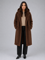 Women’s Long Hooded Teddy Coat – Oversized Borg Winter Coat
