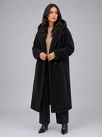 Women’s Long Hooded Teddy Coat – Oversized Borg Winter Coat