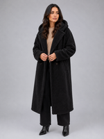 Women’s Long Hooded Teddy Coat – Oversized Borg Winter Coat