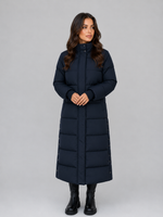 Women’s Long Puffer Coat – Hooded Padded Winter Jacket