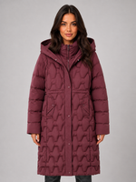 Women’s Long Puffer Coat – Hooded Quilted Winter Jacket