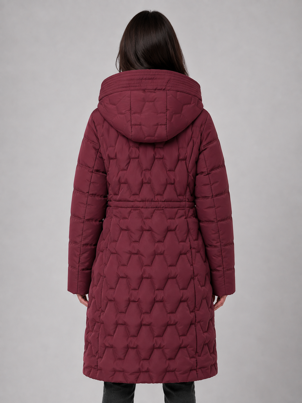 Women’s Long Puffer Coat – Hooded Quilted Winter Jacket