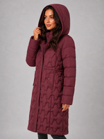 Women’s Long Puffer Coat – Hooded Quilted Winter Jacket