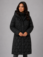 Women’s Long Puffer Coat – Hooded Quilted Winter Jacket