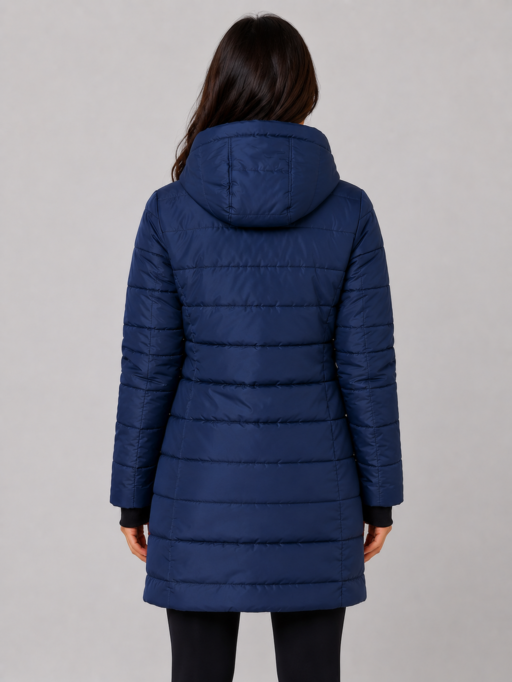 Women’s Long Puffer Coat – Hooded Quilted Winter Jacket