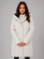 Women’s Long Puffer Coat – Hooded Quilted Winter Jacket