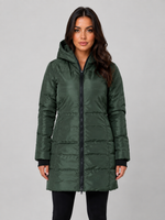 Women’s Long Puffer Coat – Hooded Quilted Winter Jacket