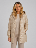 Women's Longline Hooded Puffer Coat – Quilted Winter Jacket