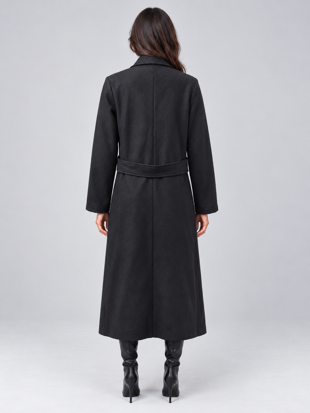 Women’s Longline Tailored Coat – Notched Lapel Button Detail Jacket