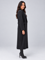 Women’s Longline Tailored Coat – Notched Lapel Button Detail Jacket