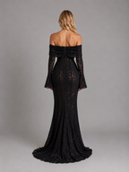 Women’s Off-Shoulder Lace Cutout Maxi Dress – Wedding Guest Style