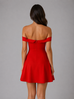 Women’s Off-Shoulder Mini Dress – Structured Sculpted Fit