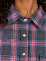 Women’s Oversized Check Shirt – Longline Button-Up Blouse