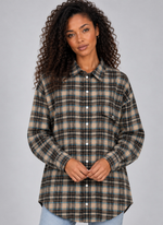 Women’s Oversized Check Shirt – Longline Button-Up Blouse