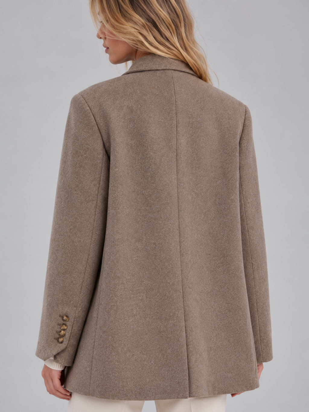 Women’s Oversized Double-Breasted Blazer – Tailored Longline Jacket