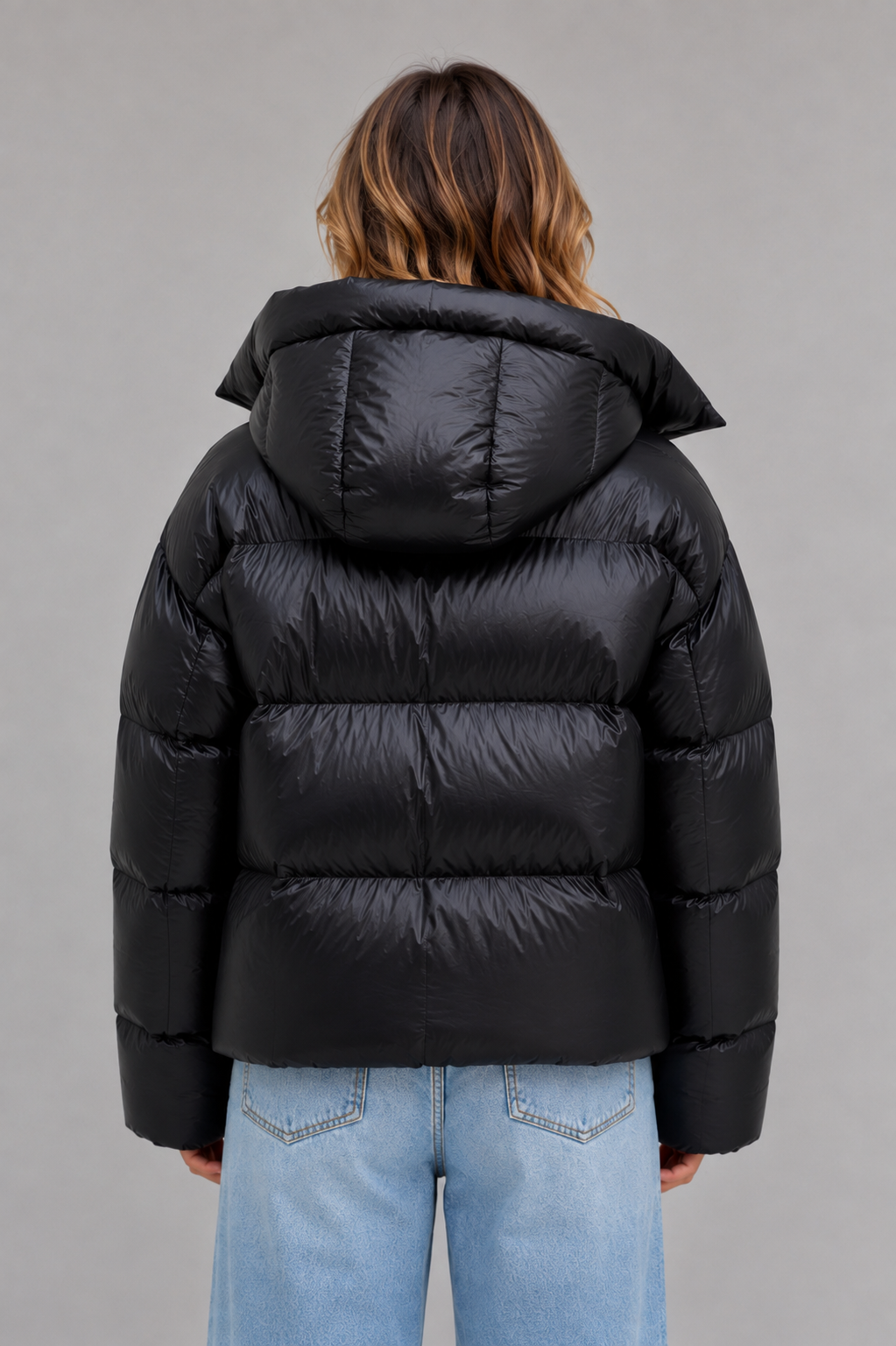 Women’s Oversized Hooded Puffer Jacket – High Collar Winter Coat