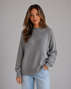 Women’s Oversized Knit Jumper – High Neck Longline Relaxed Fit