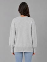 Women's Oversized Knitted Jumper – Long Sleeve Crew Neck Sweater