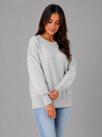 Women's Oversized Knitted Jumper – Long Sleeve Crew Neck Sweater