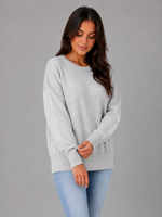 Women's Oversized Knitted Jumper – Long Sleeve Crew Neck Sweater