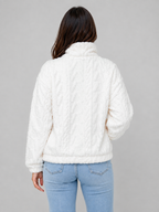 Women's Plush Half Zip Pullover – High Neck Fleece Jacket
