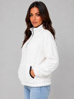 Women's Plush Half Zip Pullover – High Neck Fleece Jacket