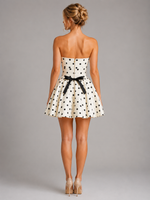 Women’s Polka Dot Corset Mini Dress – Strapless Summer Style