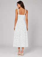 Women’s Polka Dot Midi Dress – Summer Holiday Style