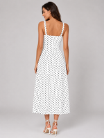 Women’s Polka Dot Midi Dress – Summer Holiday Style