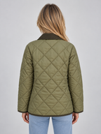 Women’s Quilted Padded Jacket – Corduroy Collar Country Coat