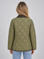 Women’s Quilted Padded Jacket – Corduroy Collar Country Coat