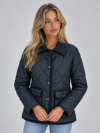 Women’s Quilted Padded Jacket – Corduroy Collar Country Coat