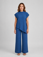 Women's Relaxed Co-Ord Set – Asymmetric Top & Wide Leg Trousers