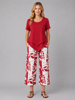 Women's Relaxed Two-Piece Set – Layered Top & Wide Leg Trousers