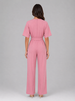 Women's Relaxed Wide Leg Jumpsuit – Tie Waist Casual Outfit