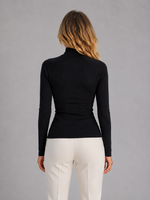 Women's Ribbed Half Zip Top – High Neck Long Sleeve