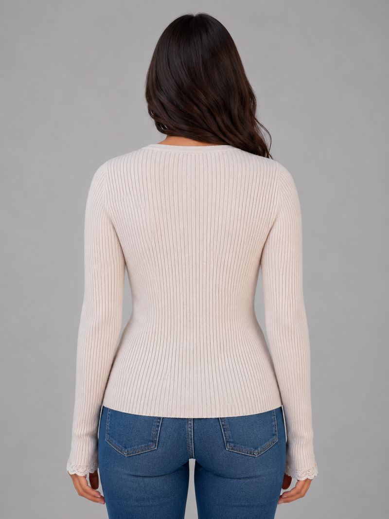 Women’s Ribbed Knit Cardigan – V-Neck Button Up Jumper