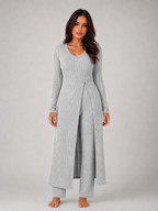 Women's Ribbed Soft Two-Piece Lounge Set - Relaxed Fit Co-Ord