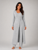Women's Ribbed Soft Two-Piece Lounge Set - Relaxed Fit Co-Ord