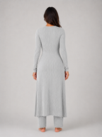 Women's Ribbed Soft Two-Piece Lounge Set - Relaxed Fit Co-Ord