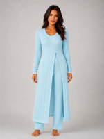 Women's Ribbed Soft Two-Piece Lounge Set - Relaxed Fit Co-Ord