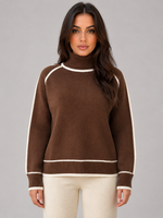 Women’s Roll Neck Jumper – Soft Relaxed Knit Top
