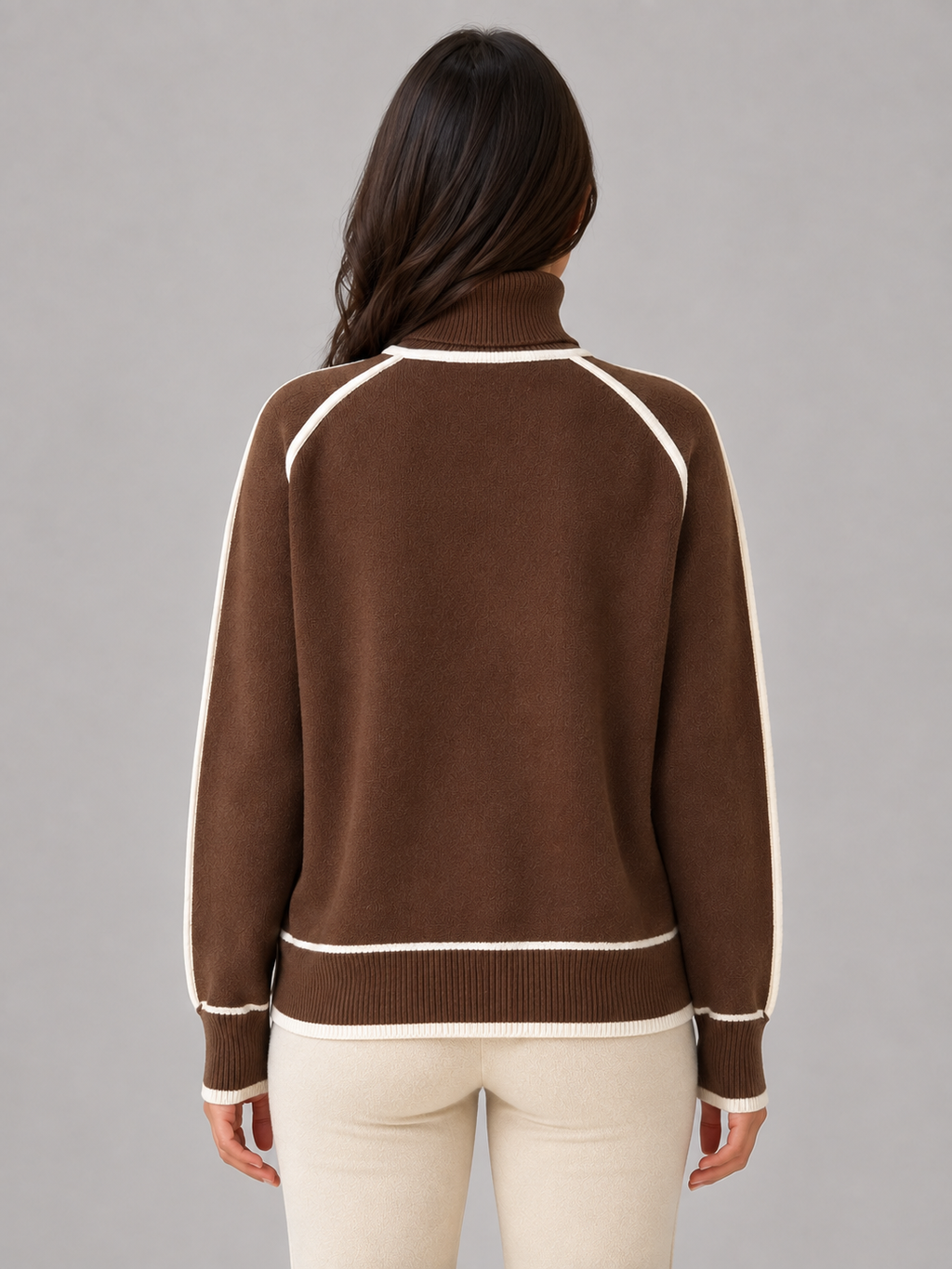 Women’s Roll Neck Jumper – Soft Relaxed Knit Top