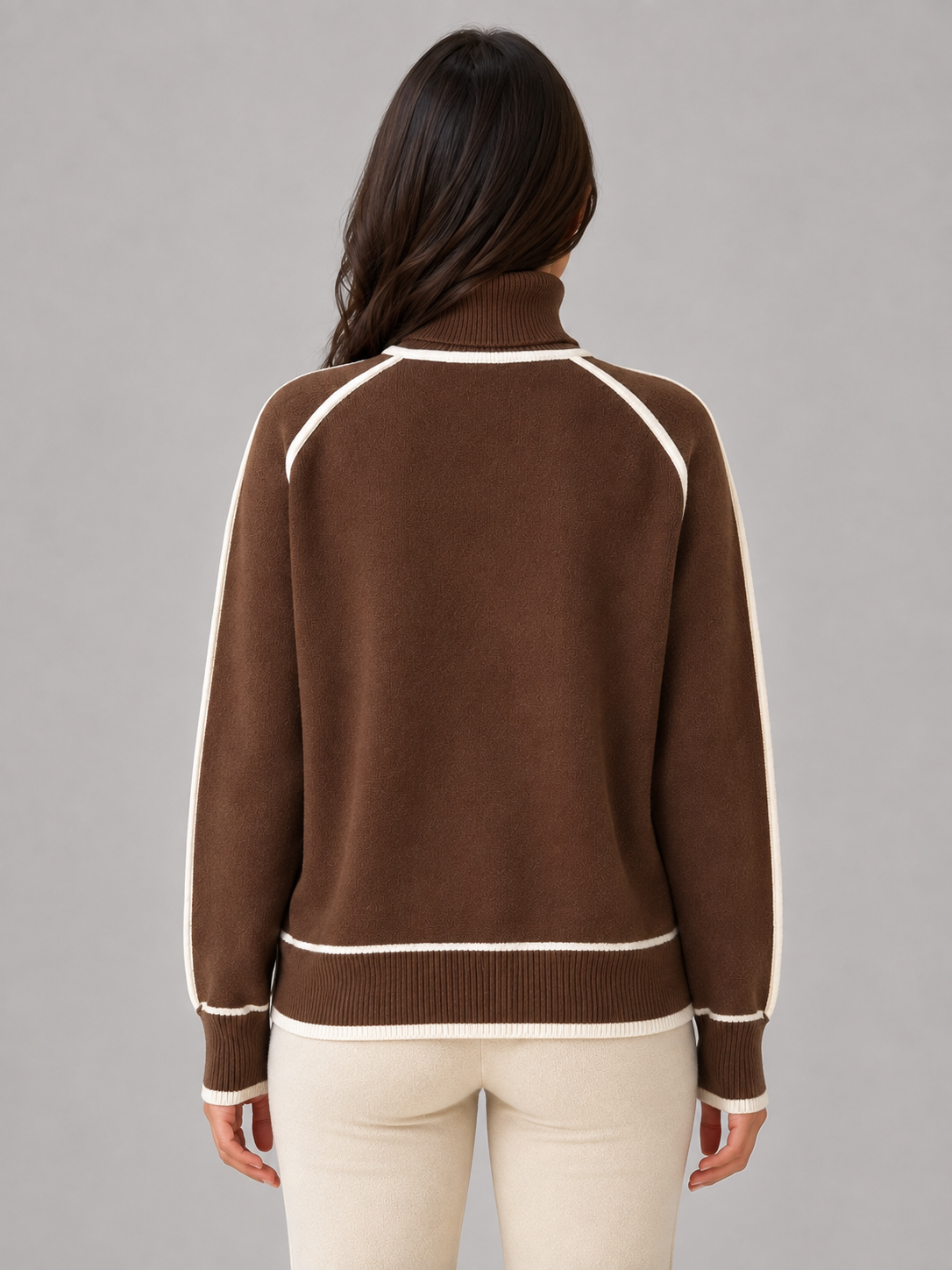 Women’s Roll Neck Jumper – Soft Relaxed Knit Top