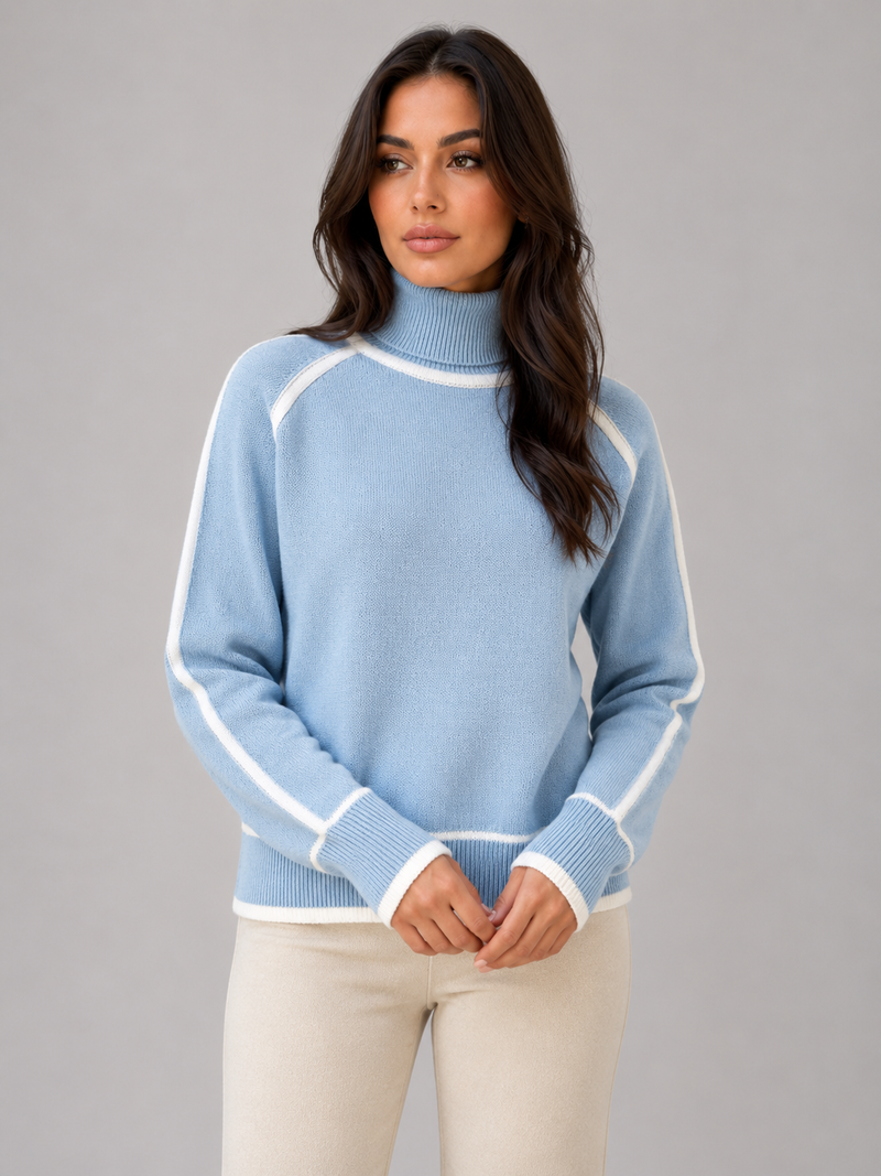 Women’s Roll Neck Jumper – Soft Relaxed Knit Top