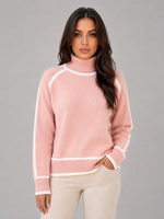 Women’s Roll Neck Jumper – Soft Relaxed Knit Top