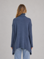 Women's Roll Neck Oversized Jumper – Soft Knit Longline Sweater