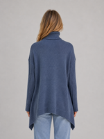 Women's Roll Neck Oversized Jumper – Soft Knit Longline Sweater