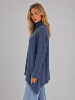 Women's Roll Neck Oversized Jumper – Soft Knit Longline Sweater