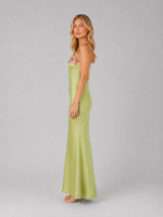 Women's Satin Feel Floral Embroidered Maxi Dress – Sculpted Fit